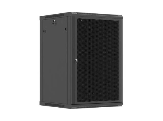 ARMADIO RACK 19" DA PARETE 18U/600X600 (KIT DI MONTAGGIO) CON PORTA PERFORATA NERA LANBERG