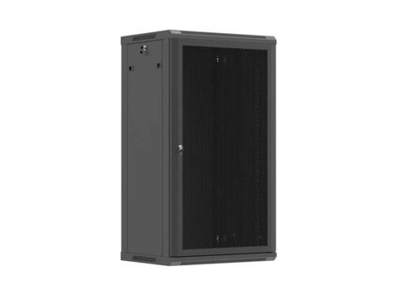 ARMADIO RACK DA 19" PER MONTAGGIO A PARETE 22U/600X450 (KIT DI MONTAGGIO) CON PORTA PERFORATA NERA LANBERG