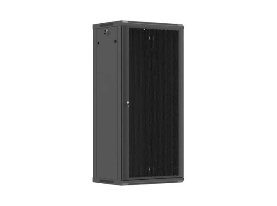 ARMADIO RACK DA 19" PER MONTAGGIO A PARETE 27U/600X450 (KIT DI MONTAGGIO) CON PORTA PERFORATA NERA LANBERG