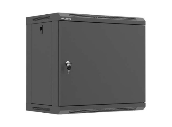 ARMADIO RACK 19" DA PARETE 9U/540X350 (KIT DI MONTAGGIO) CON PORTA IN METALLO NERA LANBERG