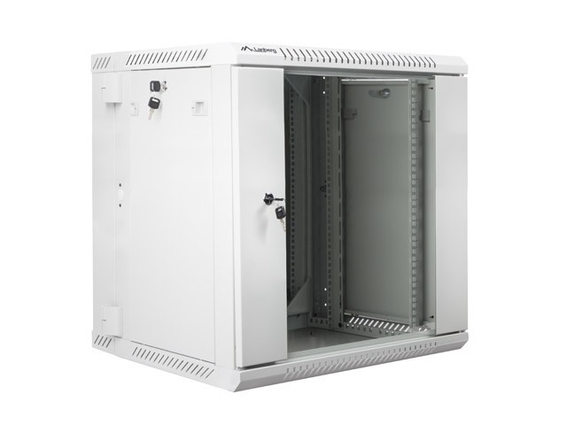 ARMADIO RACK 19" A DOPPIA SEZIONE CON MONTAGGIO A PARETE 12U/600X600 (CONFEZIONE PIATTA) GRIGIO LANBERG