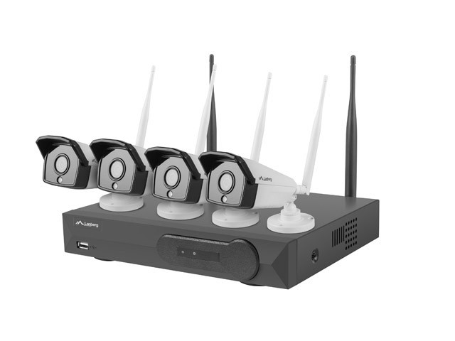 SURVEILLANCE KIT NVR WIFI 4 CHANNELS + 4 CAMERAS 1.3MP WITH ACCESSORIES LANBERG