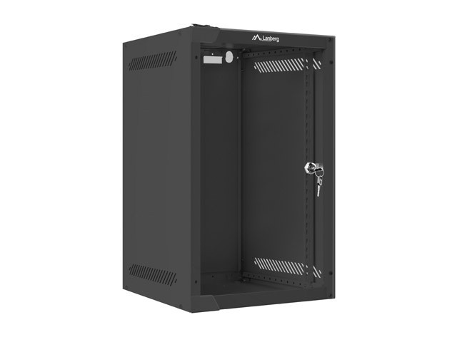 ARMADIO RACK 10" A PARETE 9U/280X310 (CONFEZIONE PIATTA) CON PORTA IN VETRO NERO LANBERG
