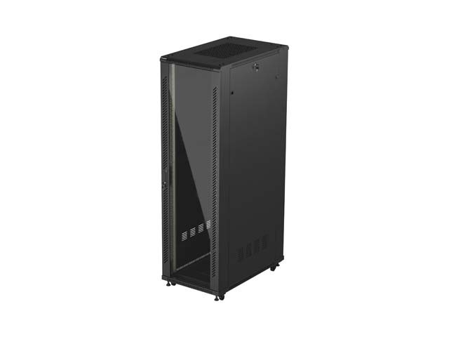 ARMADIO RACK 19" 42U 600X1000 NERO PORTA VETRO LANBERG (CONFEZIONE PIATTA)