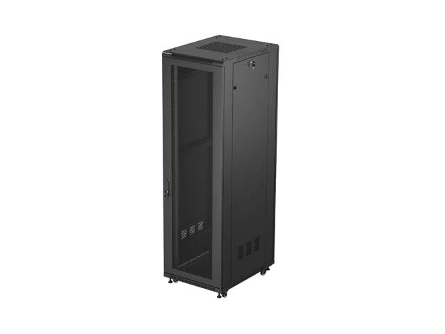ARMADIO RACK 19" A LIBERA INSTALLAZIONE 42U/600X800 (CONFEZIONE PIATTA) CON PORTA A RETE NERO LANBERG