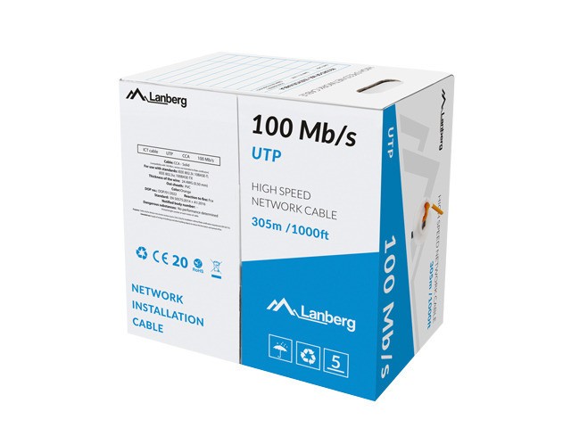 CAVO LAN UTP 305M SOLIDO CCA ARANCIONE LANBERG