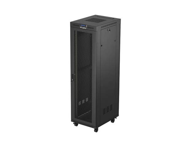 ARMADIO RACK 19" A LIBERA INSTALLAZIONE 42U/600X800 (CONFEZIONE PIATTA) CON PORTA A RETE LCD NERO LANBERG V2