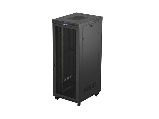 ARMADIO RACK 19" A LIBERA INSTALLAZIONE 42U/800X1000 (CONFEZIONE PIATTA) CON PORTA A RETE LCD NERA LANBERG V2