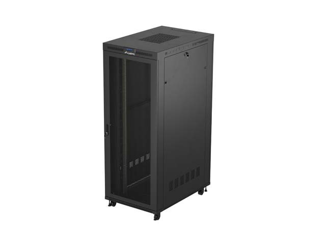ARMADIO RACK 19" A LIBERA INSTALLAZIONE 42U/800X1200 (CONFEZIONE PIATTA) CON PORTA A RETE LCD NERO LANBERG V2