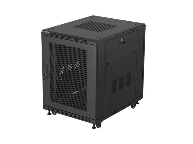 ARMADIO RACK 19" A LIBERA INSTALLAZIONE 15U/600X800 (CONFEZIONE PIATTA) CON PORTA A RETE NERO LANBERG