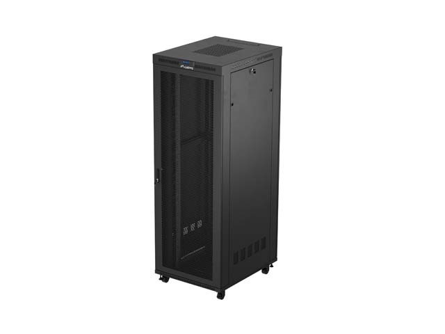 ARMADIO RACK 19" A LIBERA INSTALLAZIONE 47U/800X1000 (CONFEZIONE PIATTA) CON PORTA A RETE LCD NERO LANBERG V2