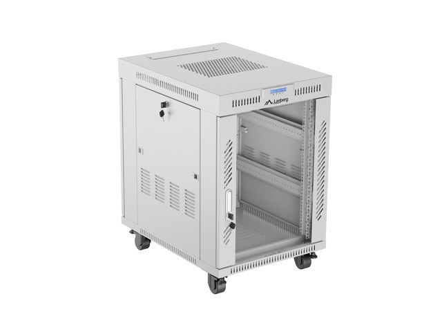 RACK DI INSTALLAZIONE 19" 15U 600X800 GRIGIO PORTA VETRO LCD LANBERG (CONFEZIONE PIATTA) V2