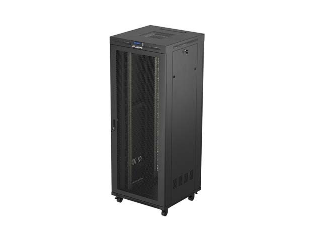 ARMADIO PER INSTALLAZIONE A RACK 19" 42U 800X800 NERO LCD PORTA PERFORATA LANBERG (CONFEZIONE PIATTA)