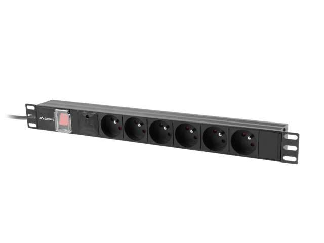 CIABATTA RACK PDU 19" LANBERG 1U 10A 6X 230V PL 2M NERO C14