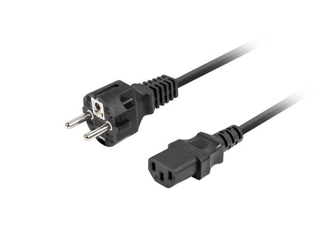 CAVO DI ALIMENTAZIONE CEE 7/7->IEC 320 C13 2M VDE DRITTO NERO LANBERG