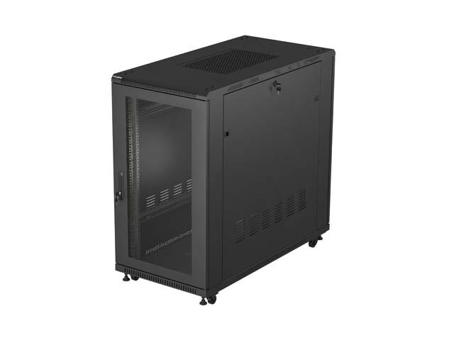 ARMADIO RACK 19" 22U 600X1200 NERO PORTA PERFORATA LANBERG (CONFEZIONE PIATTA)