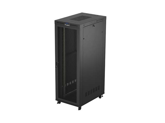 RACK DI INSTALLAZIONE 19" 47U 800X1200 NERO LCD PORTA PERFORATA LANBERG (CONFEZIONE PIATTA) V2